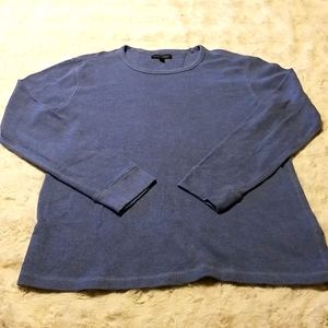 Banana Republic Mens Waffle Knit Shirt Size Large  Blue Long Sleeve